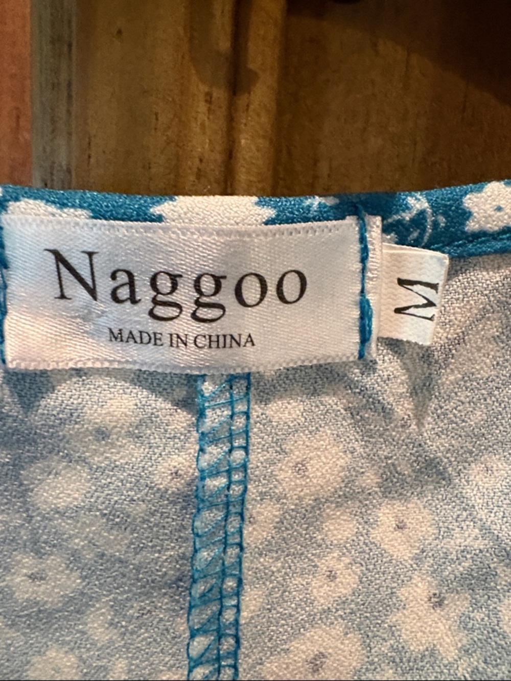 Naggoo Floral Wrap Mini Dress in Teal - Picture 2 of 3